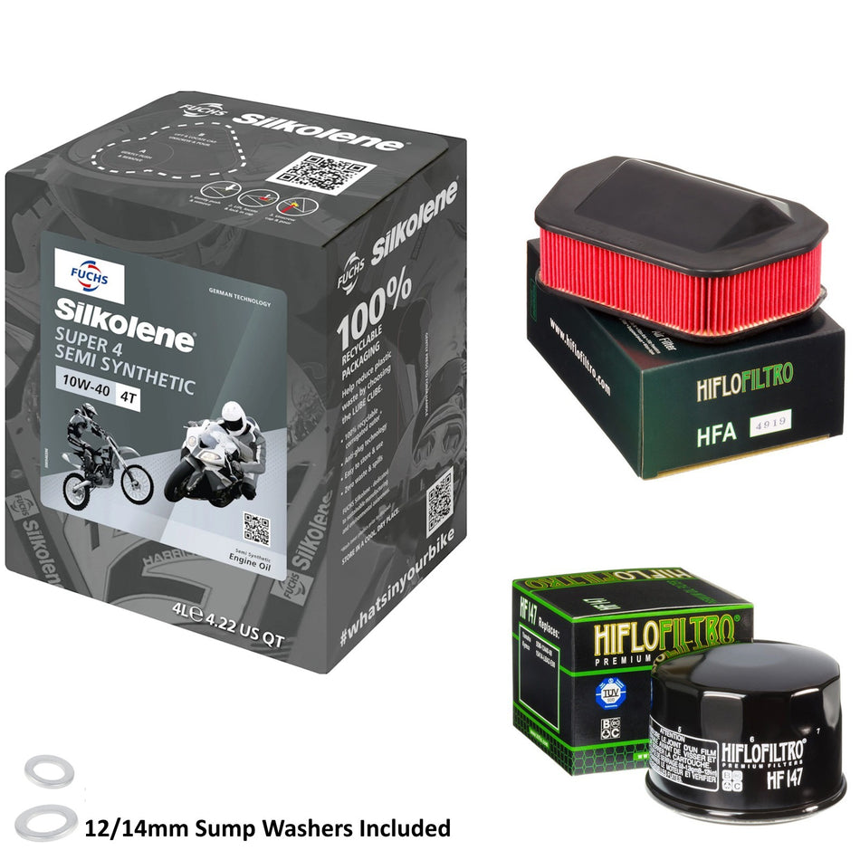 Silkolene Super 4 10w40 4L Oil & HF147 & HFA4919 Oil Filter Kit
