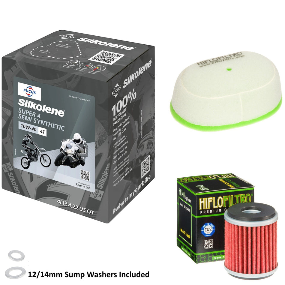 Silkolene Super 4 10w40 4L Oil & HF140 & HFF4018 Oil Filter Kit