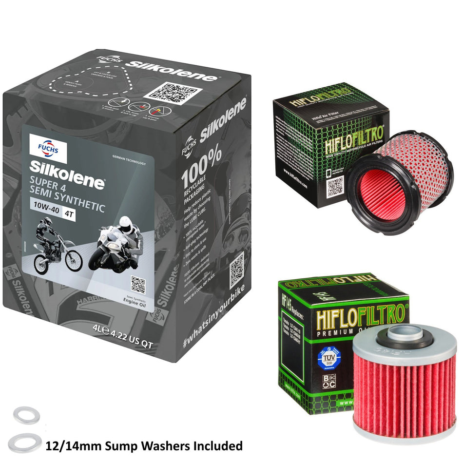 Silkolene Super 4 10w40 4L Oil & HF145 & HFA4616 Oil Filter Kit