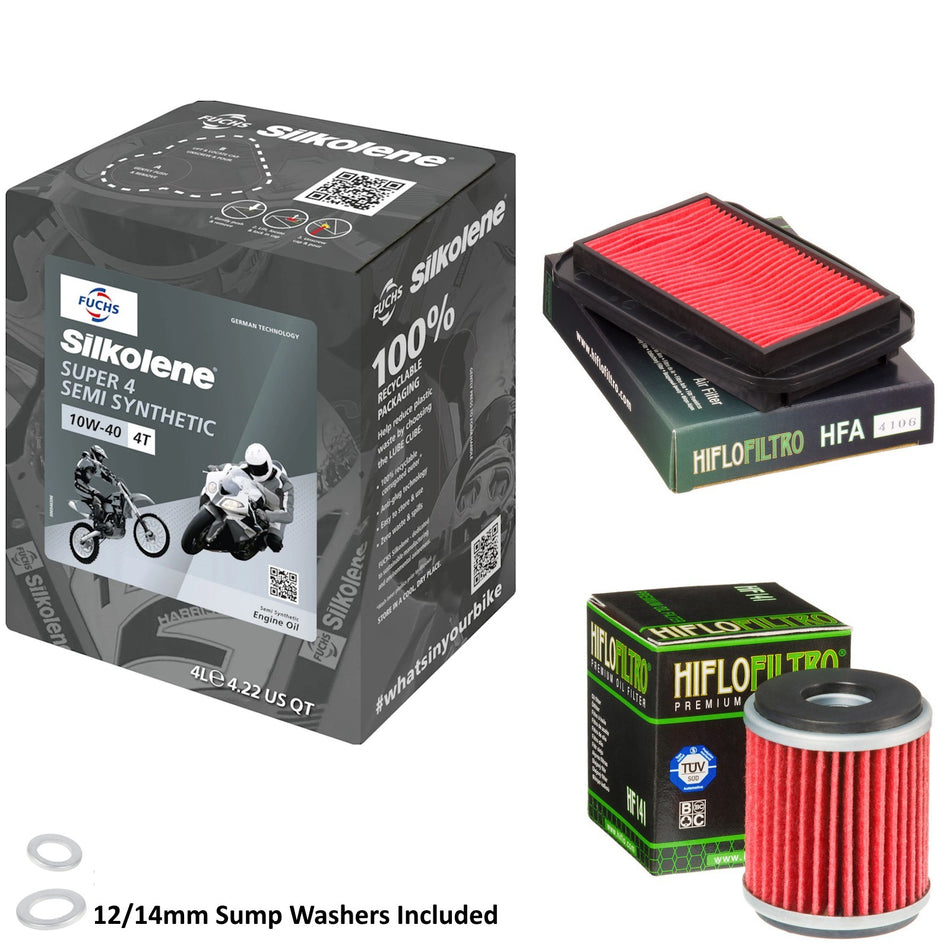 Silkolene Super 4 10w40 4L Oil & HF141 & HFA4106 Oil Filter Kit