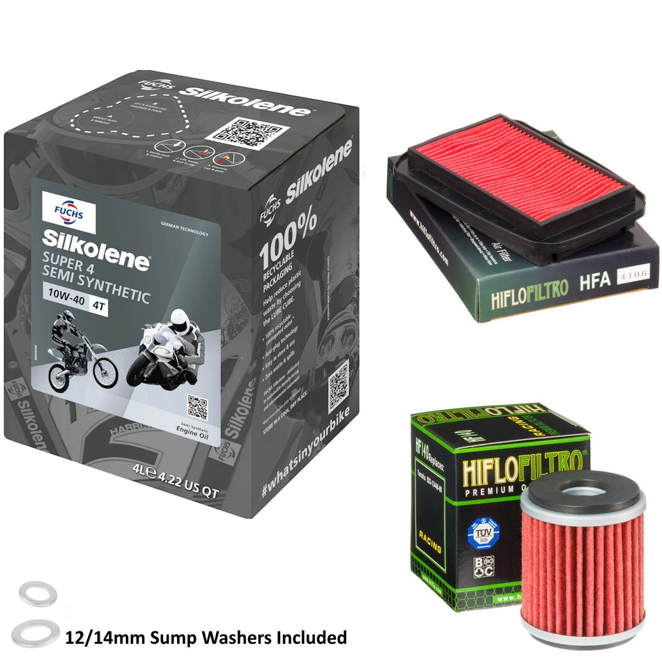 Silkolene Super 4 10w40 4L Oil & HF140 & HFA4106 Oil Filter Kit