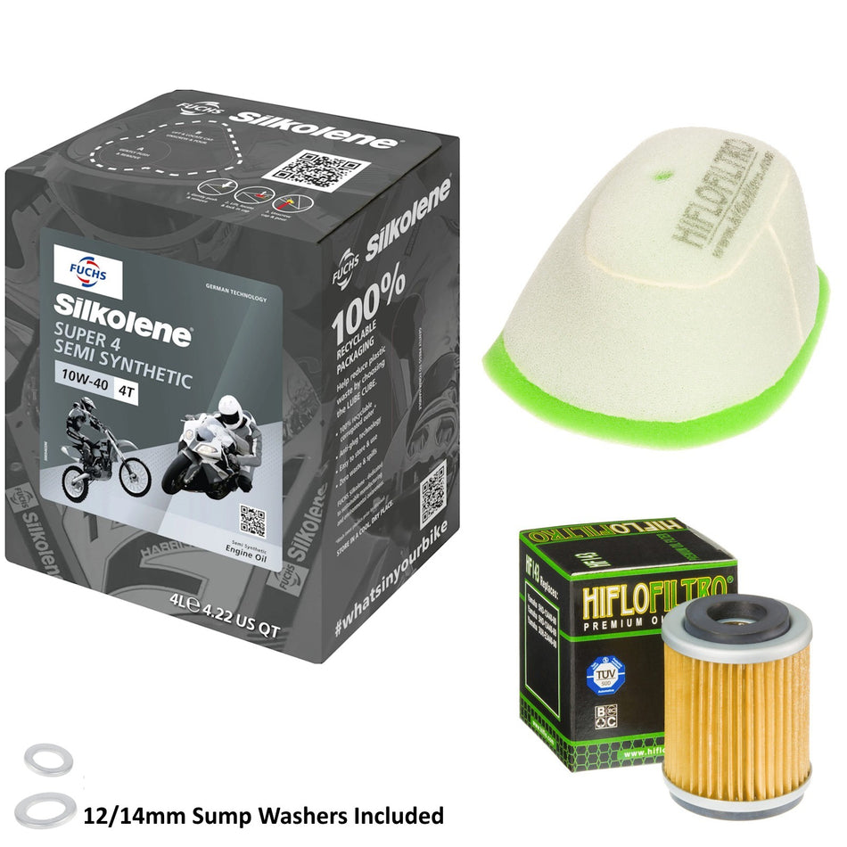Silkolene Super 4 10w40 4L Oil & HF143 & HFF4016 Oil Filter Kit