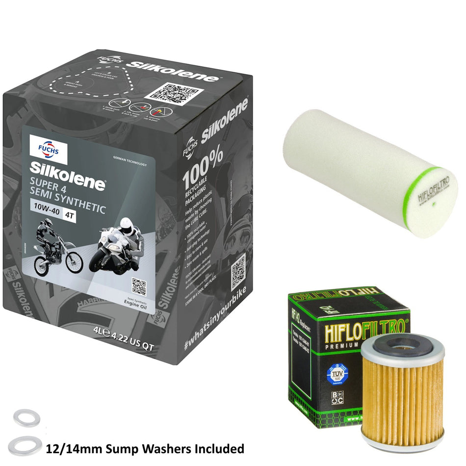 Silkolene Super 4 10w40 4L Oil & HF142 & HFF4024 Oil Filter Kit