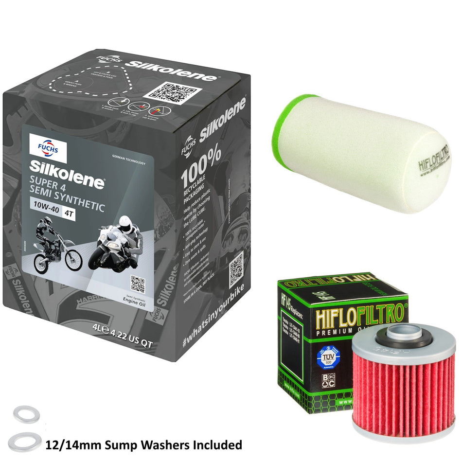 Silkolene Super 4 10w40 4L Oil & HF145 & HFF4025 Oil Filter Kit