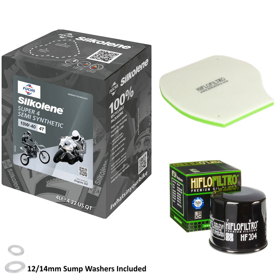 Silkolene Super 4 10w40 4L Oil & HF204 & HFF4026 Oil Filter Kit