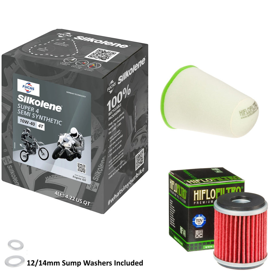 Silkolene Super 4 10w40 4L Oil & HF141 & HFF4022 Oil Filter Kit