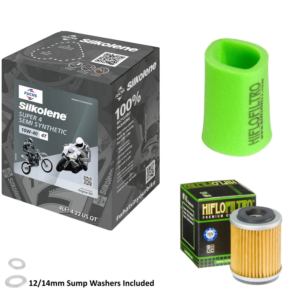 Silkolene Super 4 10w40 4L Oil & HF143 & HFF4029 Oil Filter Kit