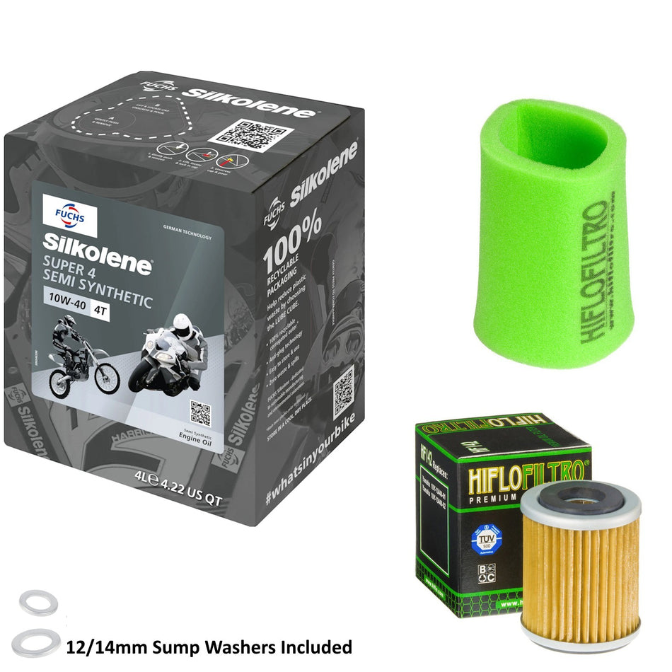 Silkolene Super 4 10w40 4L Oil & HF142 & HFF4029 Oil Filter Kit