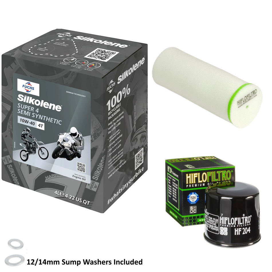 Silkolene Super 4 10w40 4L Oil & HF204 & HFF4024 Oil Filter Kit