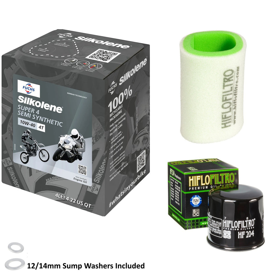 Silkolene Super 4 10w40 4L Oil & HF204 & HFF4028 Oil Filter Kit