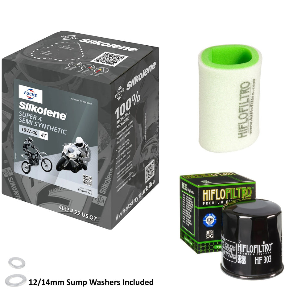 Silkolene Super 4 10w40 4L Oil & HF303 & HFF4028 Oil Filter Kit