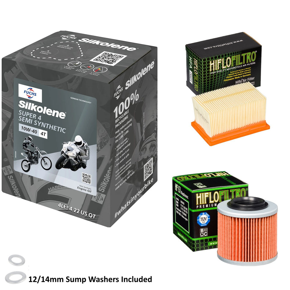 Silkolene Super 4 10w40 4L Oil & HF151 & HFA7601 Oil Filter Kit