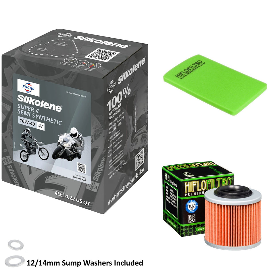 Silkolene Super 4 10w40 4L Oil & HF151 & HFA7603 Oil Filter Kit