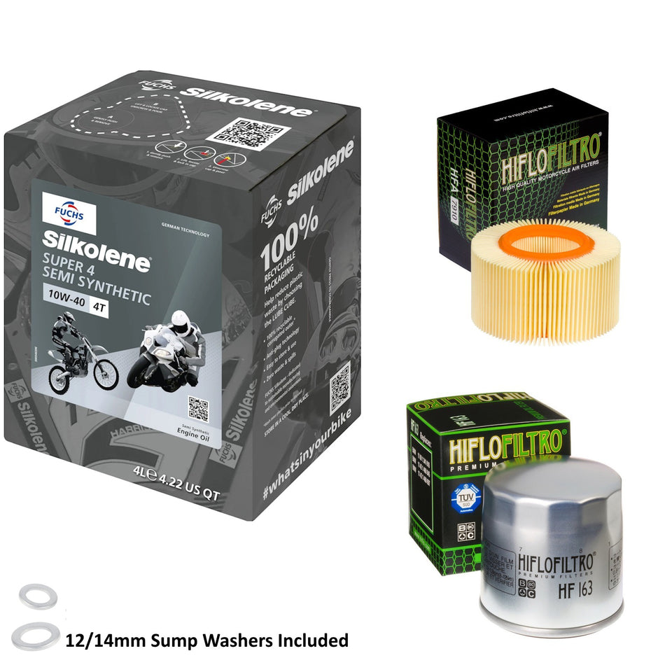 Silkolene Super 4 10w40 4L Oil & HF163 & HFA7910 Oil Filter Kit