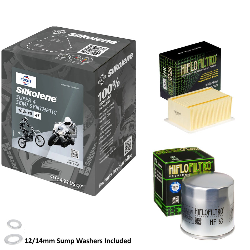 Silkolene Super 4 10w40 4L Oil & HF163 & HFA7911 Oil Filter Kit