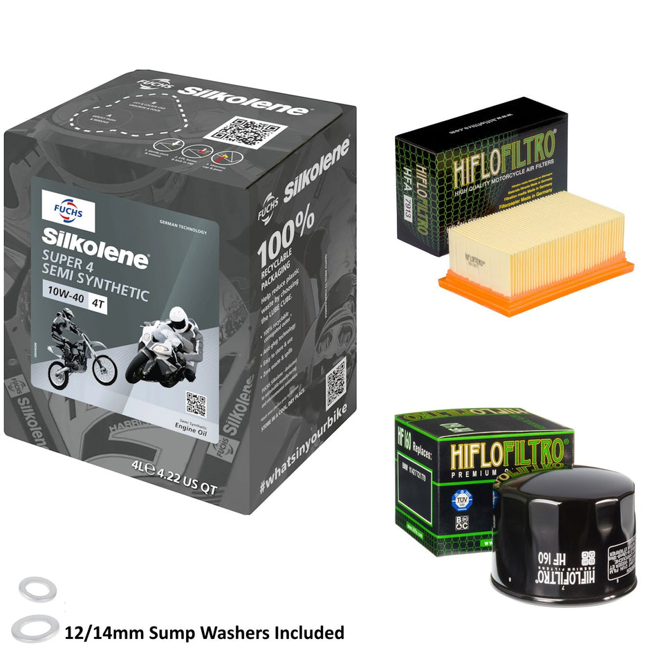 Silkolene Super 4 10w40 4L Oil & HF160 & HFA7913 Oil Filter Kit