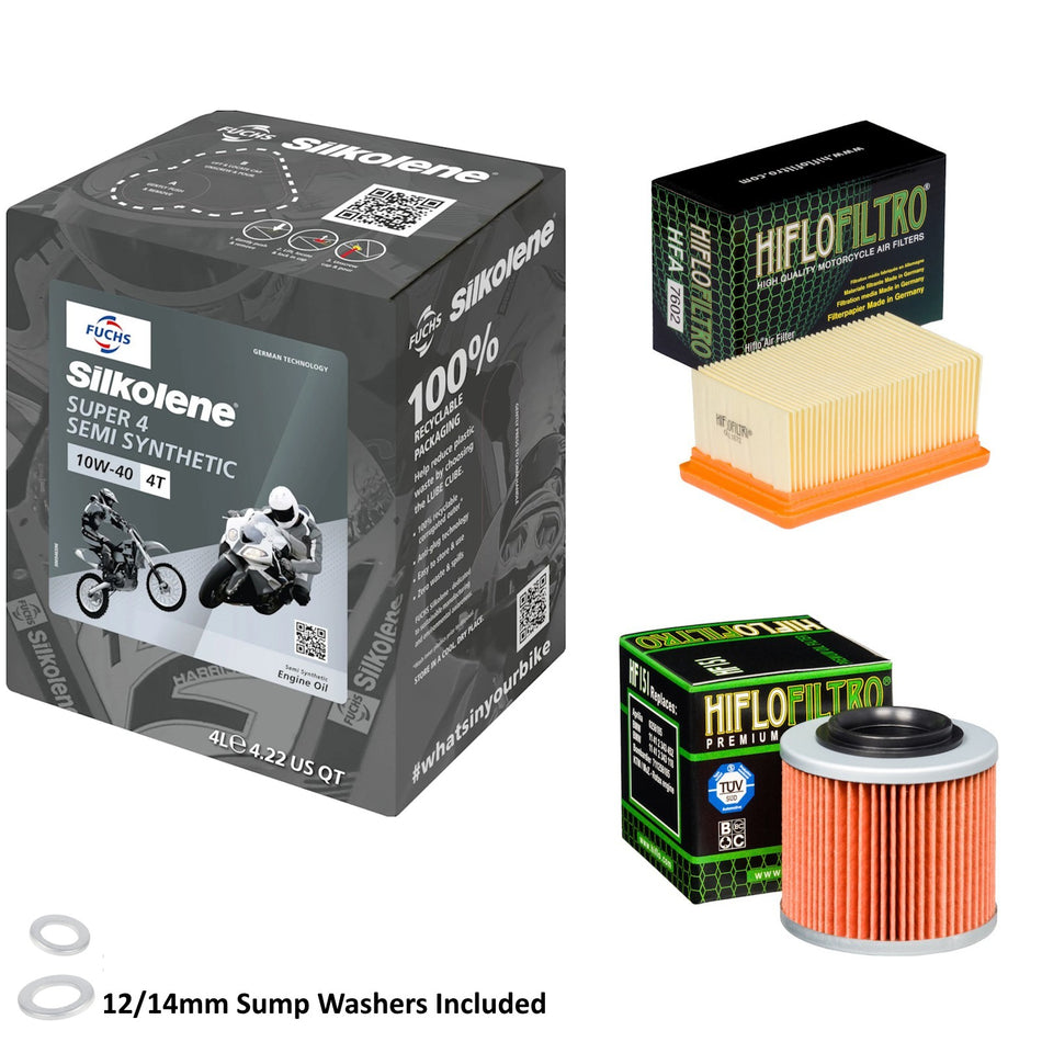 Silkolene Super 4 10w40 4L Oil & HF151 & HFA7602 Oil Filter Kit
