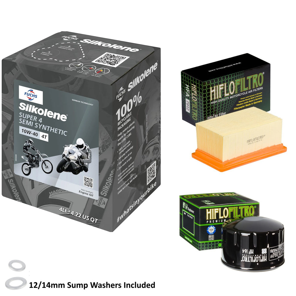 Silkolene Super 4 10w40 4L Oil & HF164 & HFA7912 Oil Filter Kit