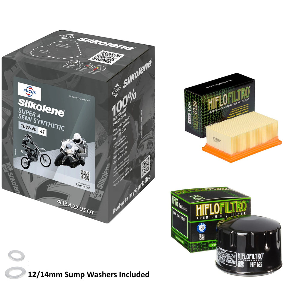 Silkolene Super 4 10w40 4L Oil & HF165 & HFA7913 Oil Filter Kit