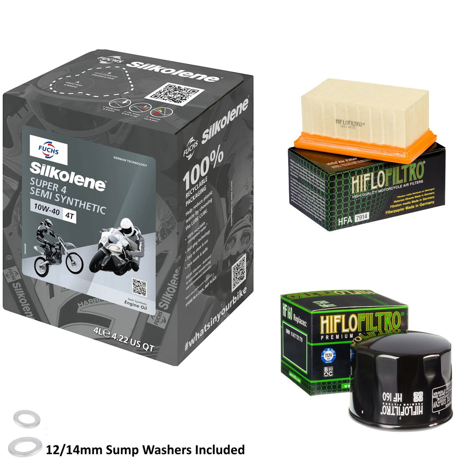 Silkolene Super 4 10w40 4L Oil & HF160 & HFA7914 Oil Filter Kit