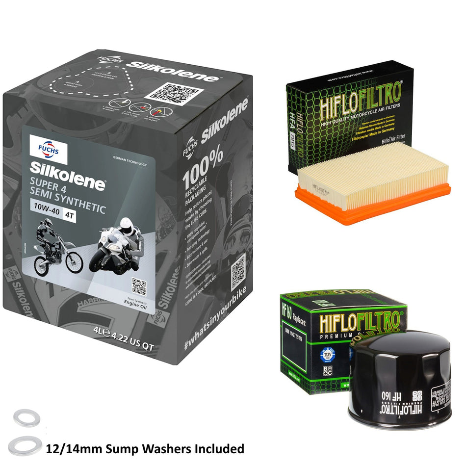 Silkolene Super 4 10w40 4L Oil & HF160 & HFA7915 Oil Filter Kit