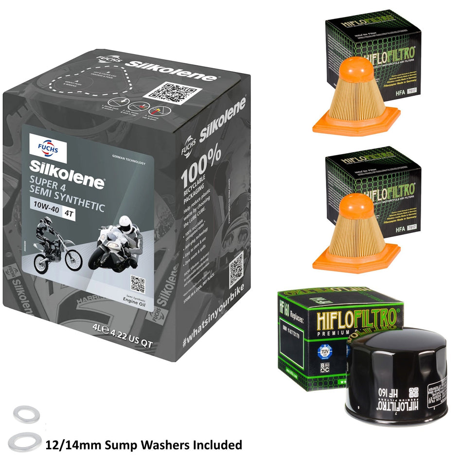 Silkolene Super 4 10w40 4L Oil & HF160 & HFA7917 & HFA7917 Oil Filter Kit