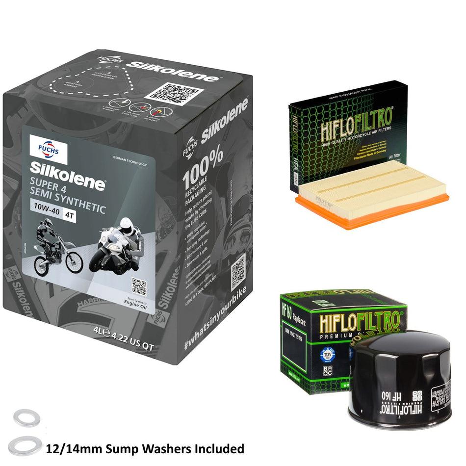 Silkolene Super 4 10w40 4L Oil & HF160 & HFA7918 Oil Filter Kit