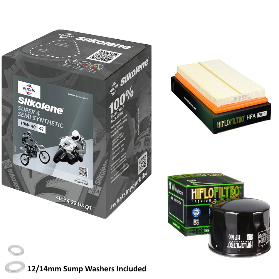 Silkolene Super 4 10w40 4L Oil & HF160 & HFA7919 Oil Filter Kit