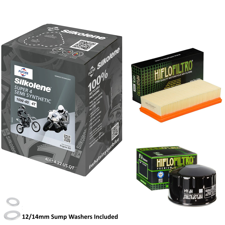 Silkolene Super 4 10w40 5L Oil & HF164 & HFA7916 Oil Filter Kit