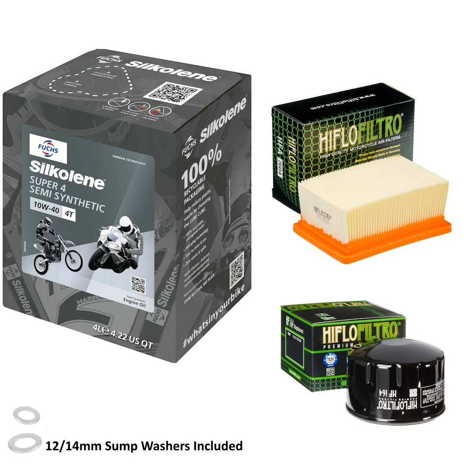 Silkolene Super 4 10w40 4L Oil & HF164 & HFA7604 Oil Filter Kit