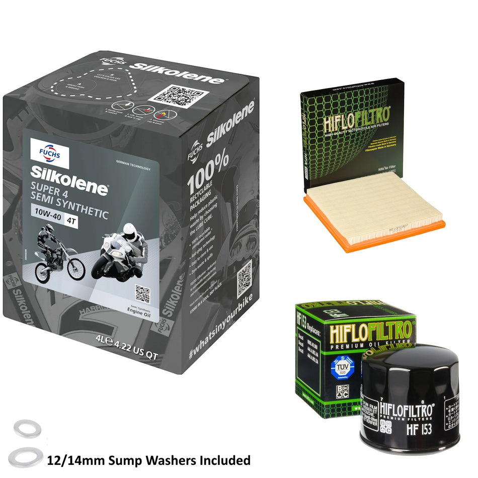 Silkolene Super 4 10w40 4L Oil & HF153 & HFA6002 Oil Filter Kit