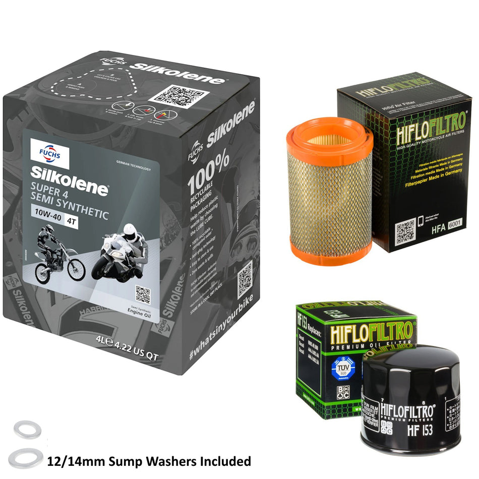 Silkolene Super 4 10w40 4L Oil & HF153 & HFA6001 Oil Filter Kit