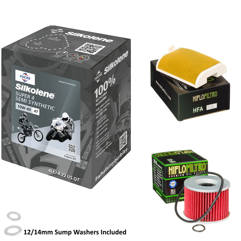 Silkolene Super 4 10w40 4L Oil & HF401 & HFA2702 Oil Filter Kit