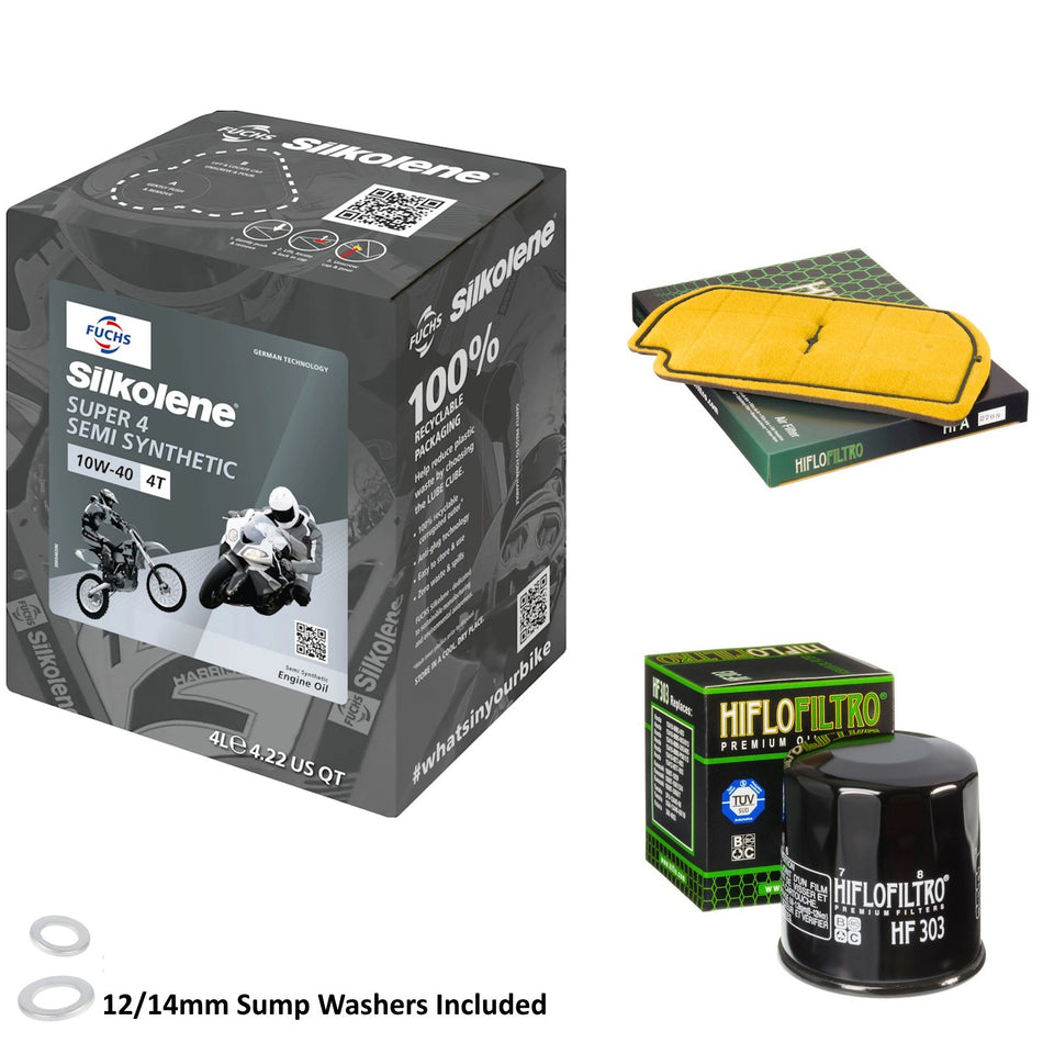 Silkolene Super 4 10w40 4L Oil & HF303 & HFA2708 Oil Filter Kit
