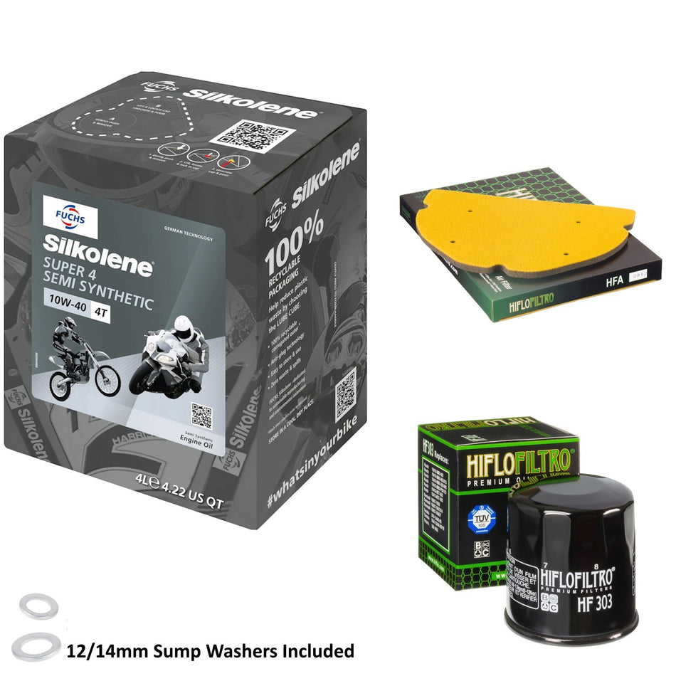 Silkolene Super 4 10w40 4L Oil & HF303 & HFA2912 Oil Filter Kit