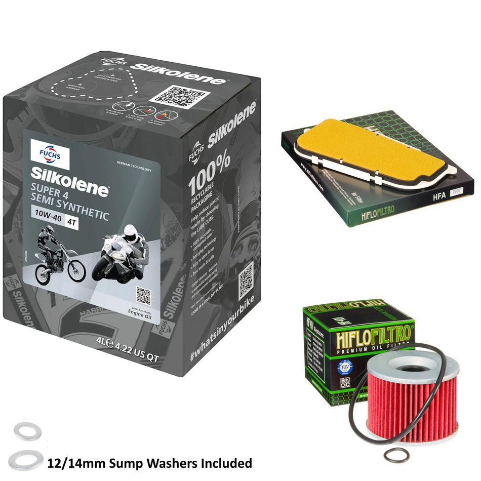 Silkolene Super 4 10w40 4L Oil & HF401 & HFA2907 Oil Filter Kit