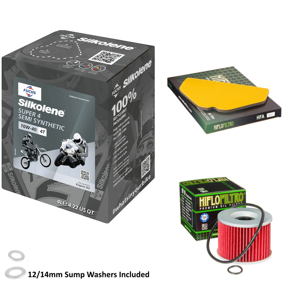 Silkolene Super 4 10w40 4L Oil & HF401 & HFA2909 Oil Filter Kit