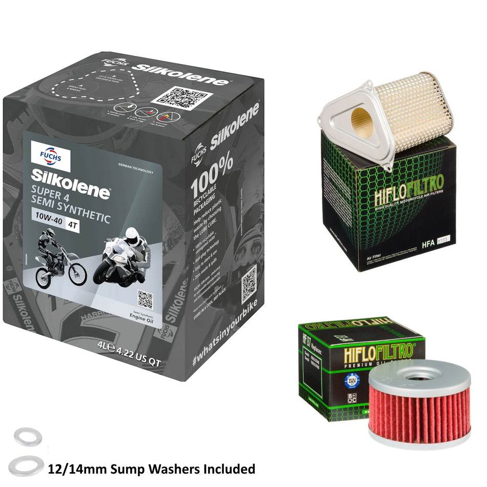 Silkolene Super 4 10w40 4L Oil & HF137 & HFA3703 Oil Filter Kit