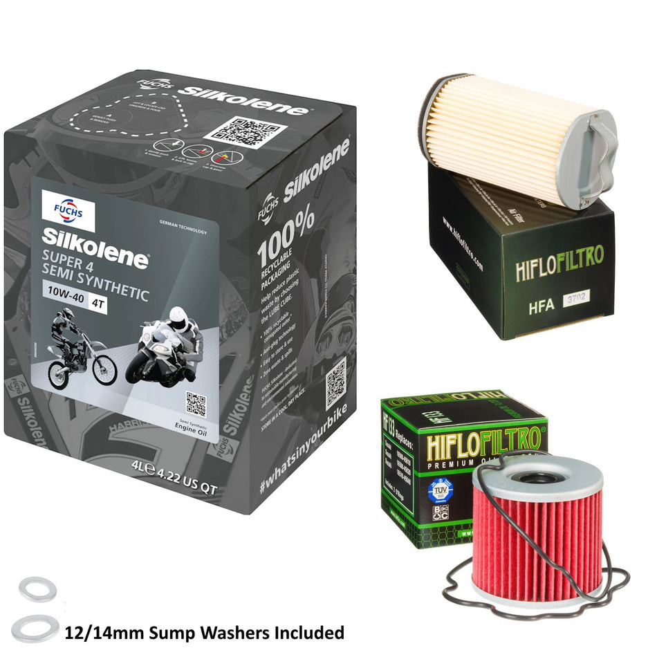 Silkolene Super 4 10w40 4L Oil & HF133 & HFA3702 Oil Filter Kit