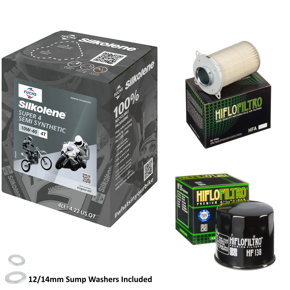 Silkolene Super 4 10w40 4L Oil & HF138 & HFA3909 Oil Filter Kit