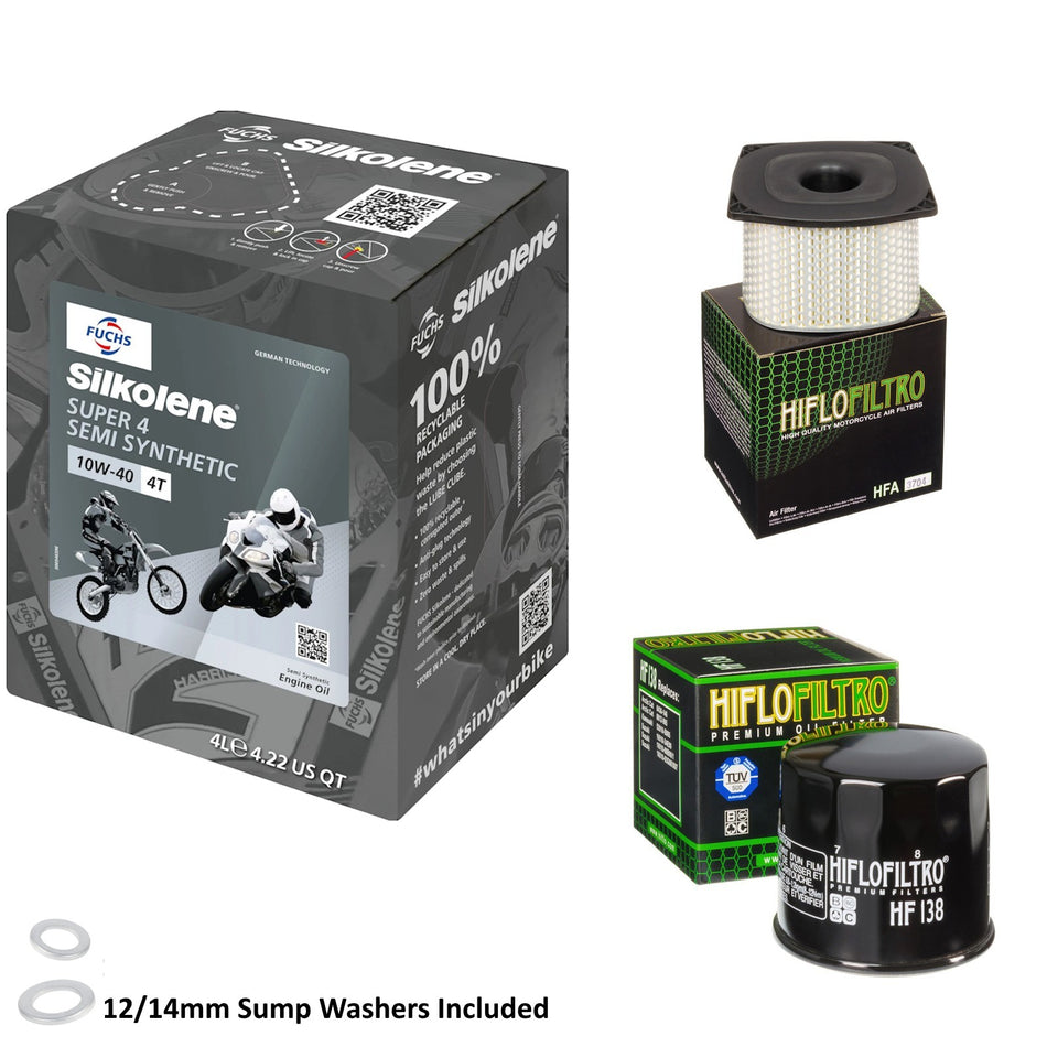 Silkolene Super 4 10w40 4L Oil & HF138 & HFA3704 Oil Filter Kit