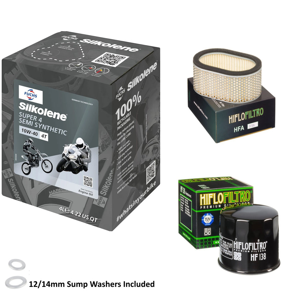 Silkolene Super 4 10w40 4L Oil & HF138 & HFA3705 Oil Filter Kit