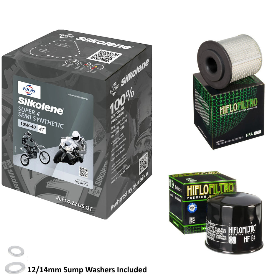 Silkolene Super 4 10w40 4L Oil & HF134 & HFA3701 Oil Filter Kit