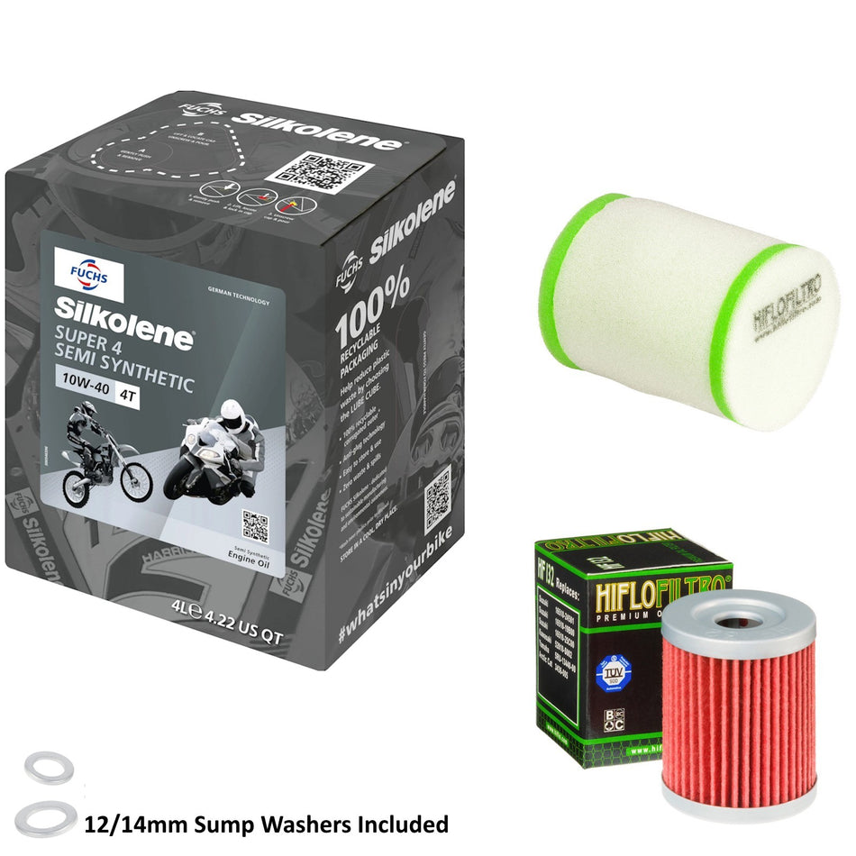 Silkolene Super 4 10w40 4L Oil & HF132 & HFF3024 Oil Filter Kit