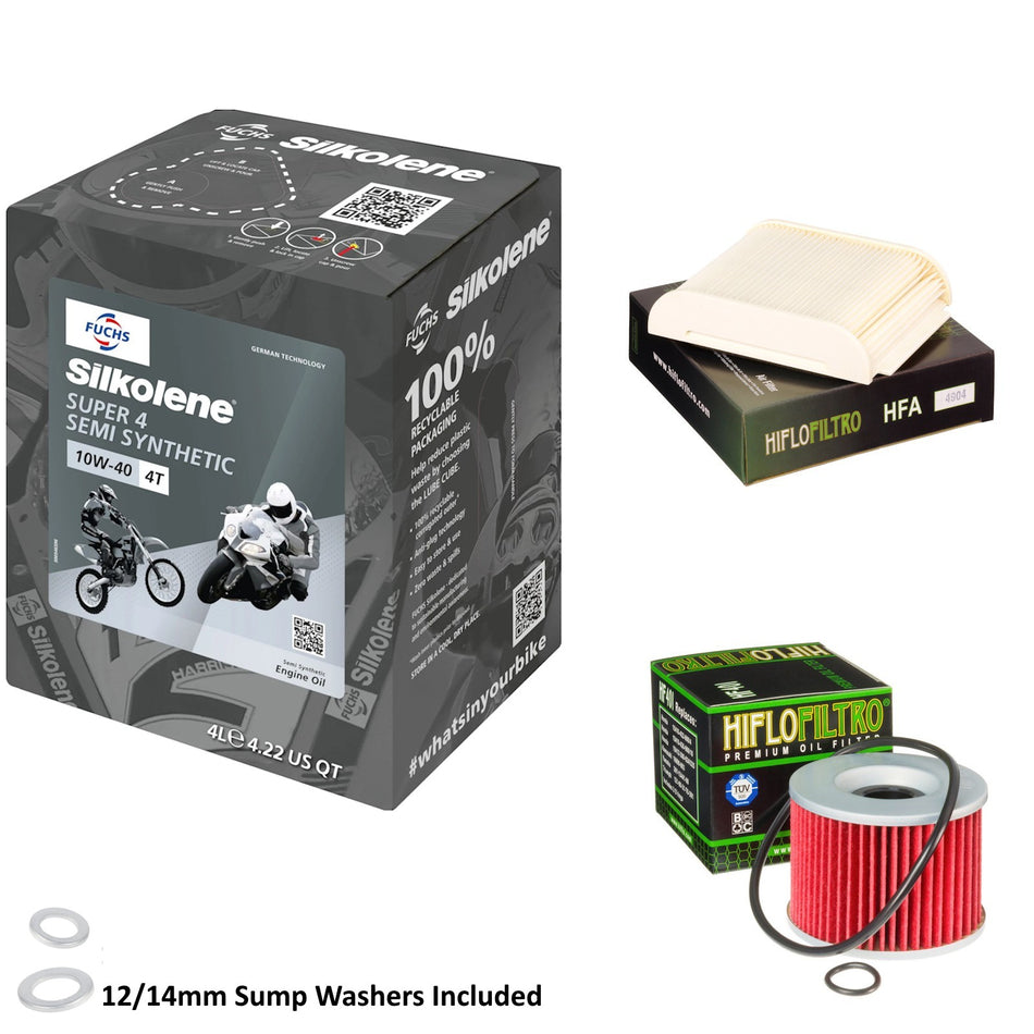 Silkolene Super 4 10w40 4L Oil & HF401 & HFA4904 Oil Filter Kit