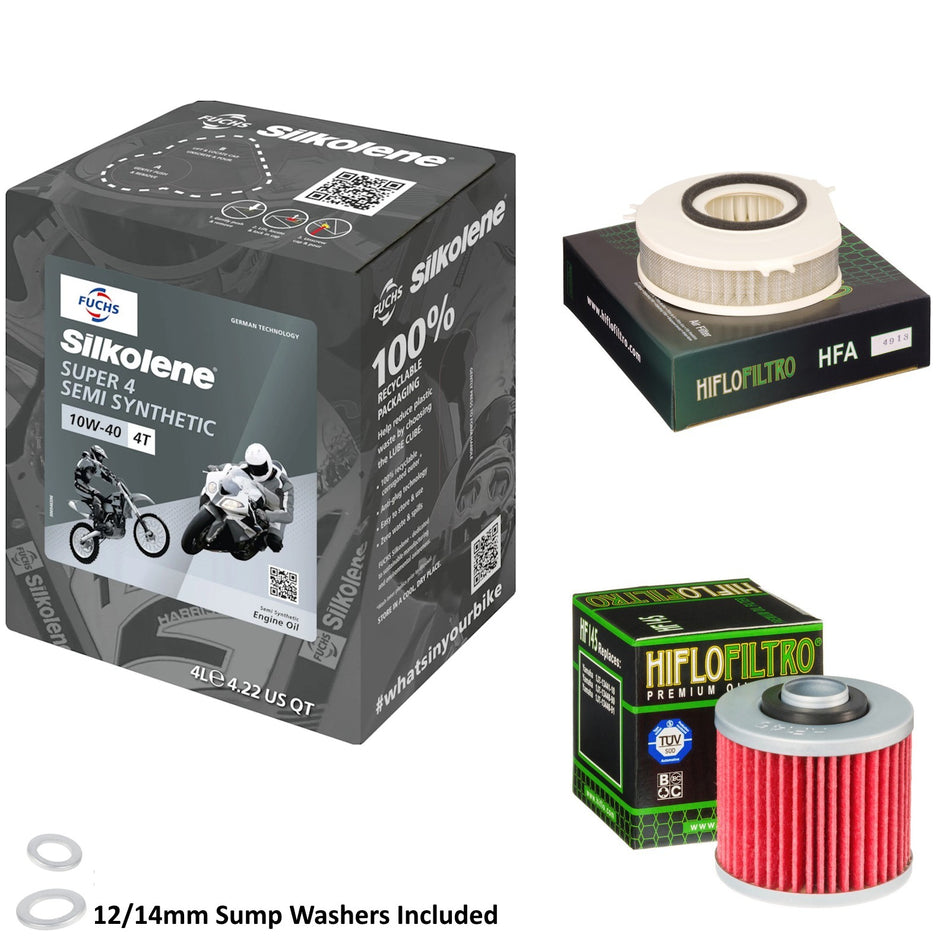 Silkolene Super 4 10w40 4L Oil & HF145 & HFA4913 Oil Filter Kit