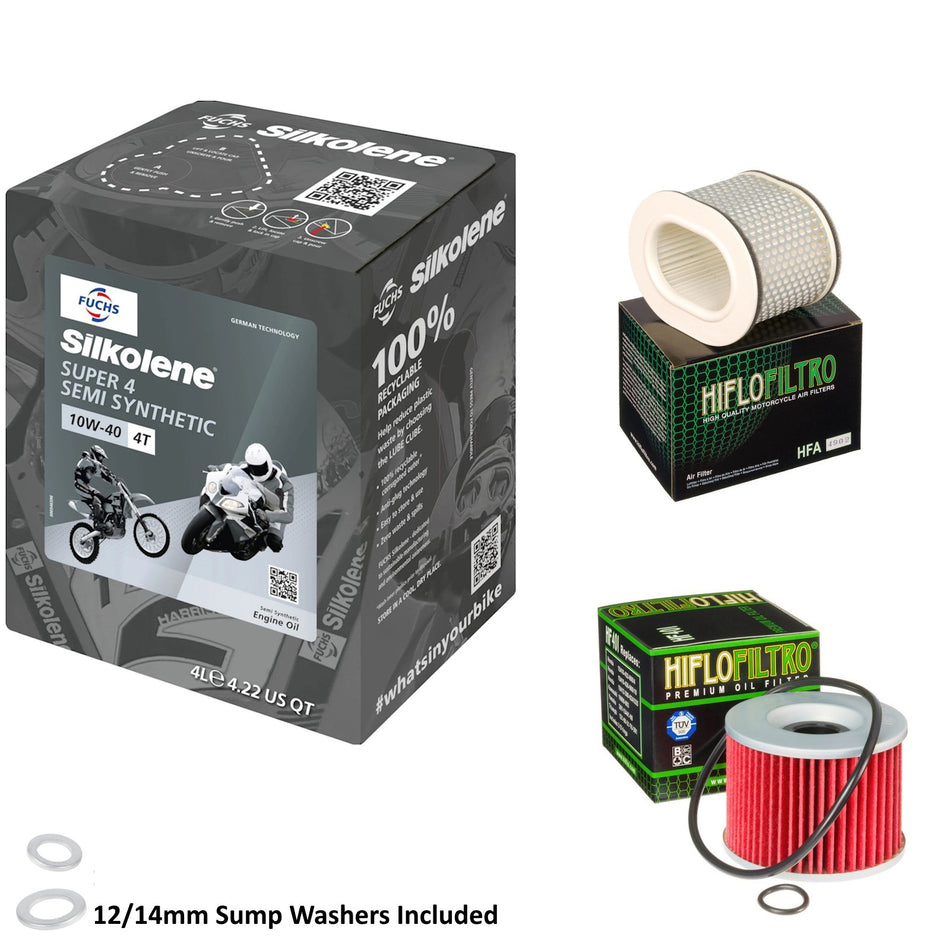 Silkolene Super 4 10w40 4L Oil & HF401 & HFA4902 Oil Filter Kit