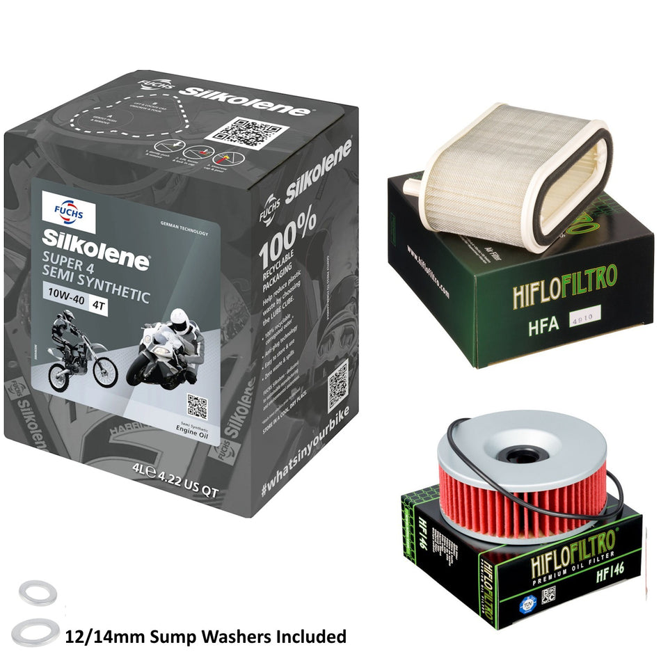Silkolene Super 4 10w40 4L Oil & HF146 & HFA4910 Oil Filter Kit