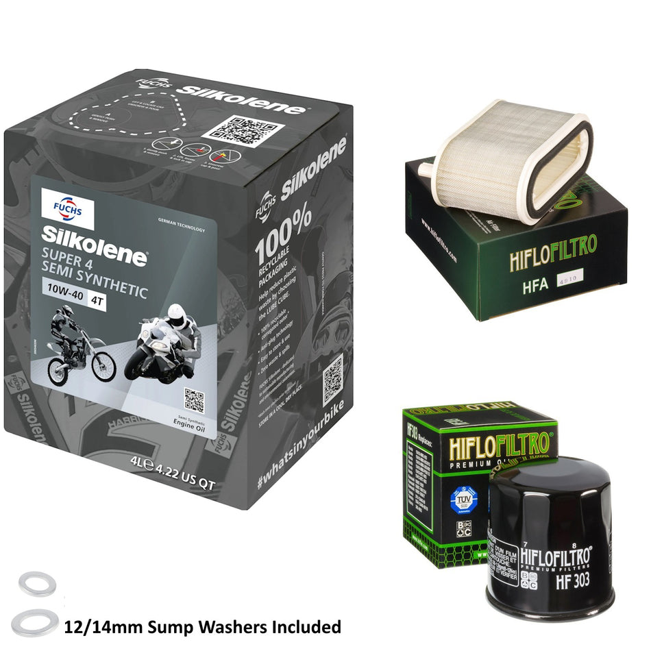 Silkolene Super 4 10w40 4L Oil & HF303 & HFA4910 Oil Filter Kit