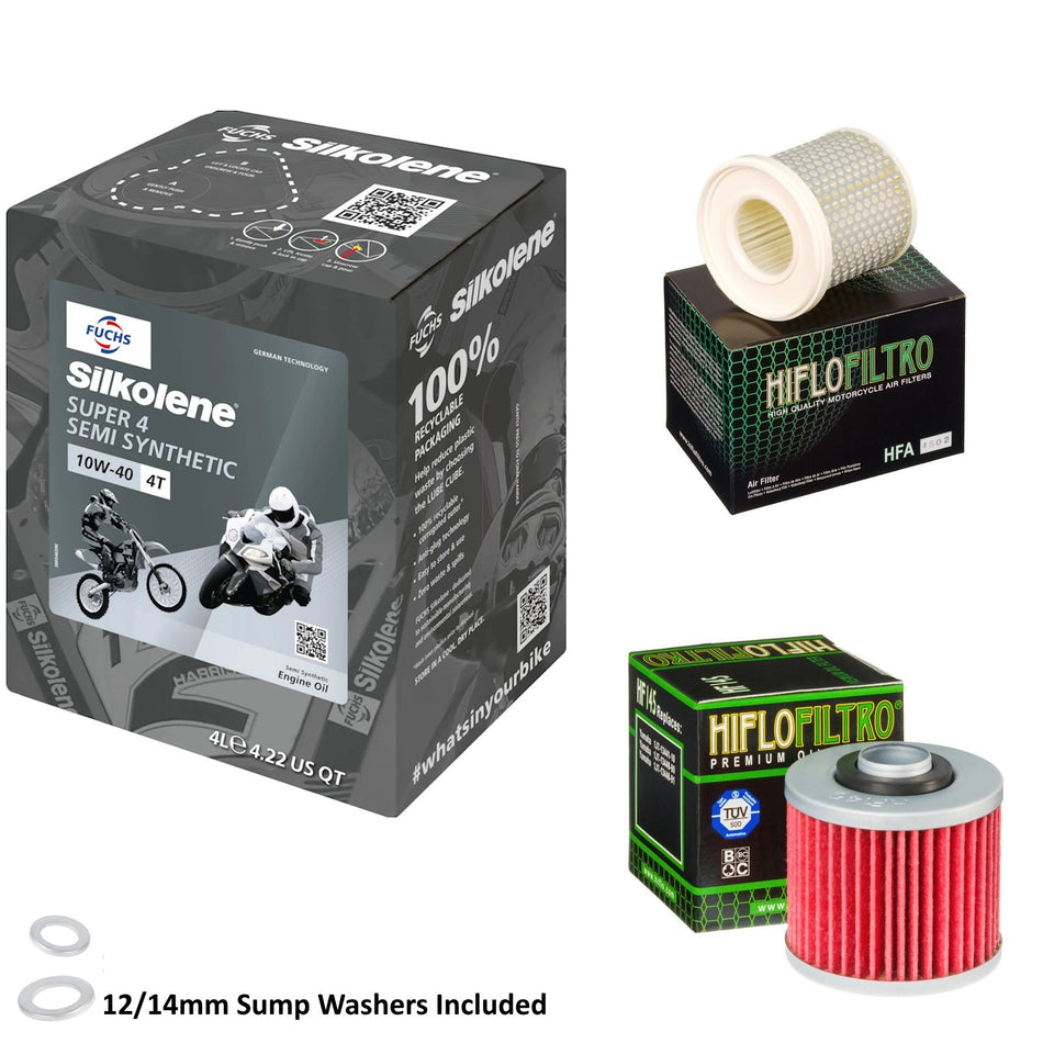 Silkolene Super 4 10w40 4L Oil & HF145 & HFA4502 Oil Filter Kit